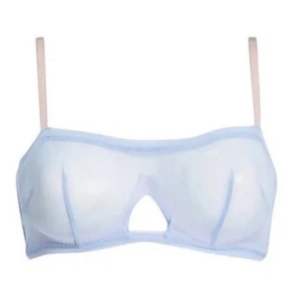Free People We are HAH Wired Mesh Bra Periwinkle Blue Size 30-38 B - Picture 2 of 9